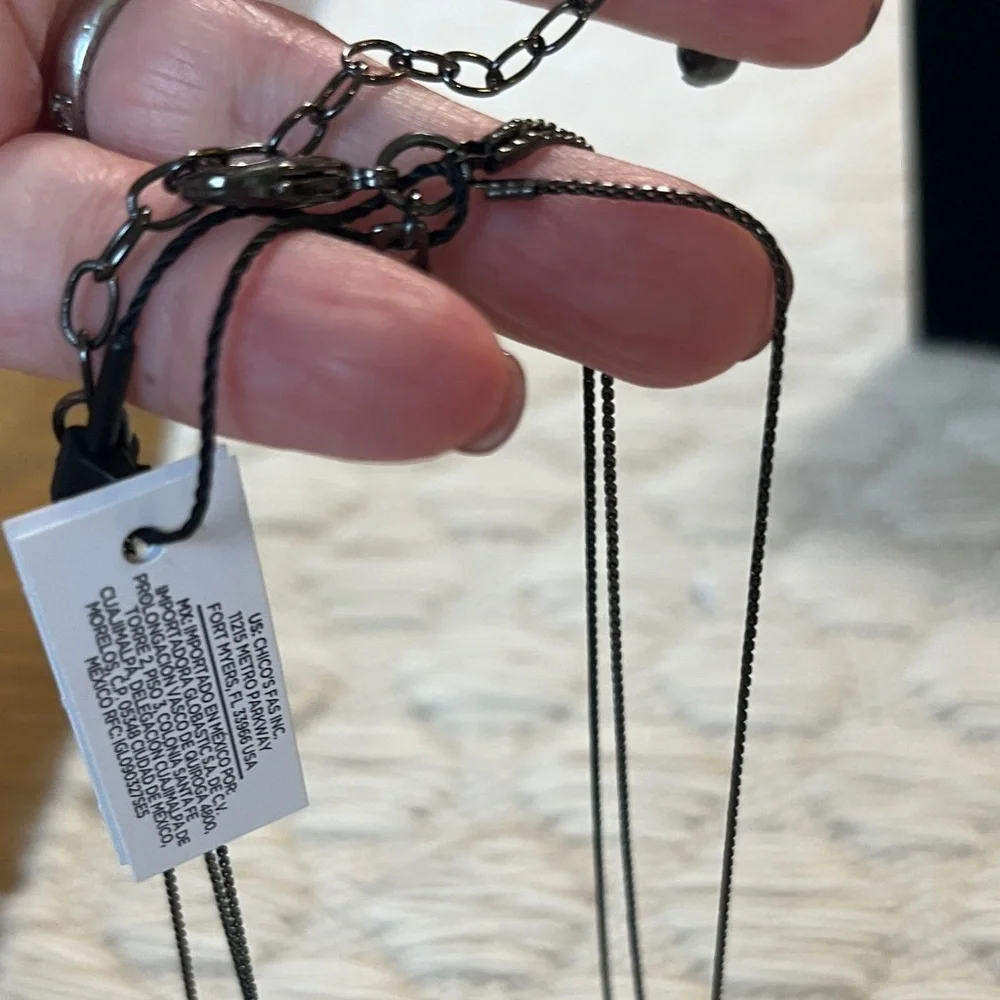 White House Black Market Pearl and Silver Necklace